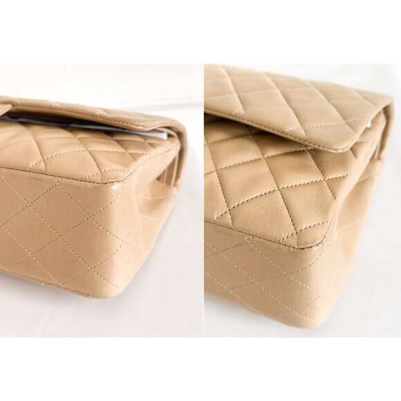 Chanel Double Flap Medium Bag Quilted Lambskin Beige - Picture 6 of 16